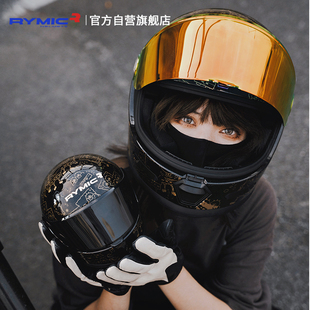 RYMIC睿觅头盔V80海绵宝宝联名款 机车联名3C认证 全盔男女复古四季