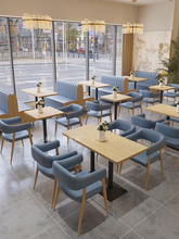 卡座沙发商用靠墙软包小吃咖啡餐厅饮快餐炸鸡定制实木奶茶店桌椅