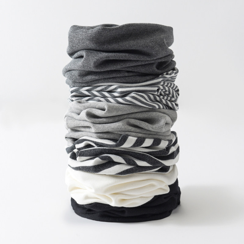 儿童纯棉围脖男女童纯色套头围巾宝宝防风护耳保暖假领脖套冬款