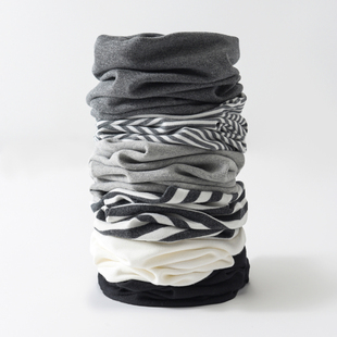 儿童纯棉围脖男女童纯色套头围巾宝宝防风护耳保暖假领脖套冬款