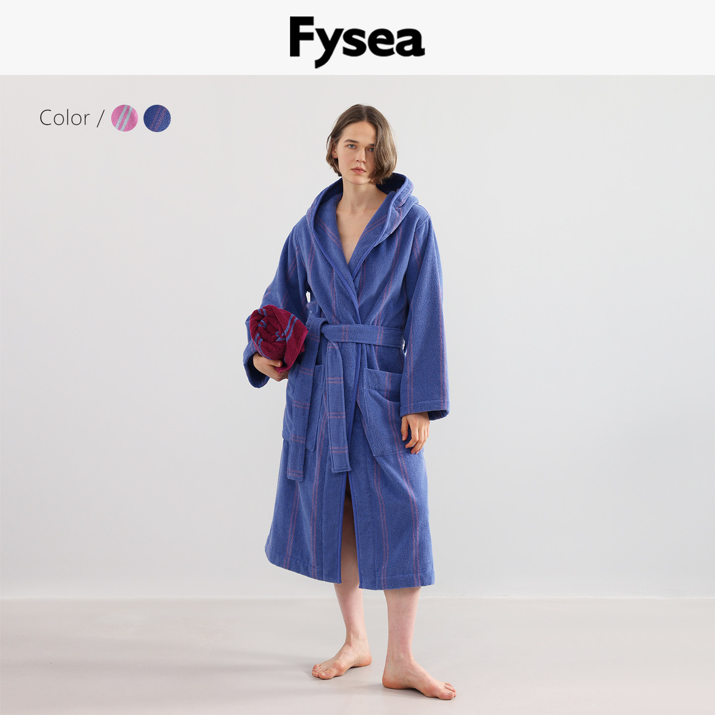 FyseaBath定织条纹浴袍 | 高级感浴室 | 纯棉吸水男女款 | 附礼袋