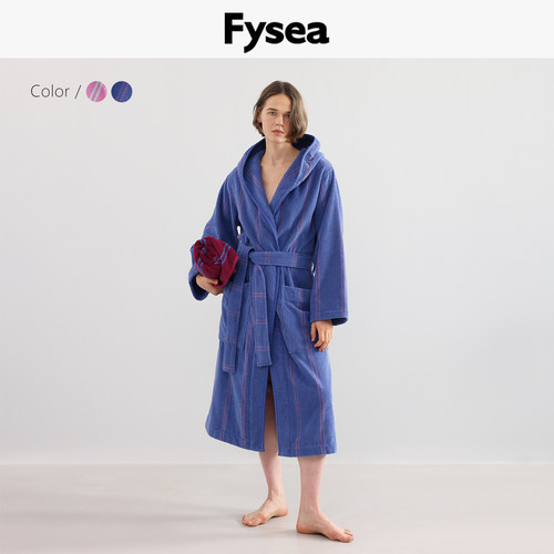 Fysea条纹浴袍柔软吸水男女款