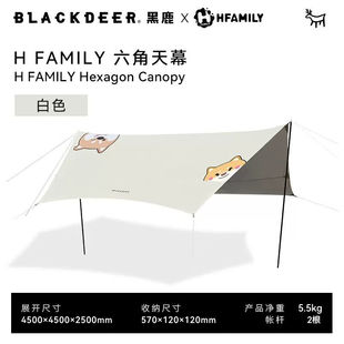 黑鹿 BLACKDEER 户外便携涂银防晒天幕露营野营防水遮阳布幕布