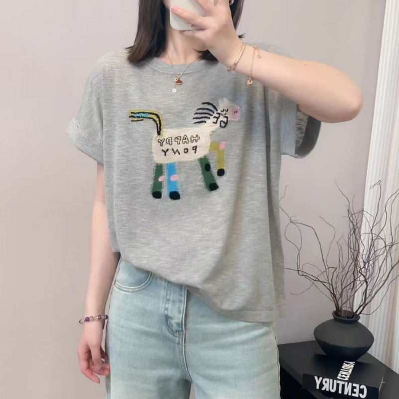 大码洋气短袖t恤2025夏季新款宽松休闲百搭气质时尚遮肚子上衣女