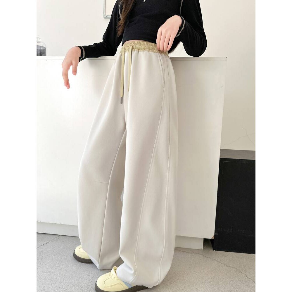 官方品牌女童裤子春秋款外穿2026新款儿童洋气运动直筒裤女大童针