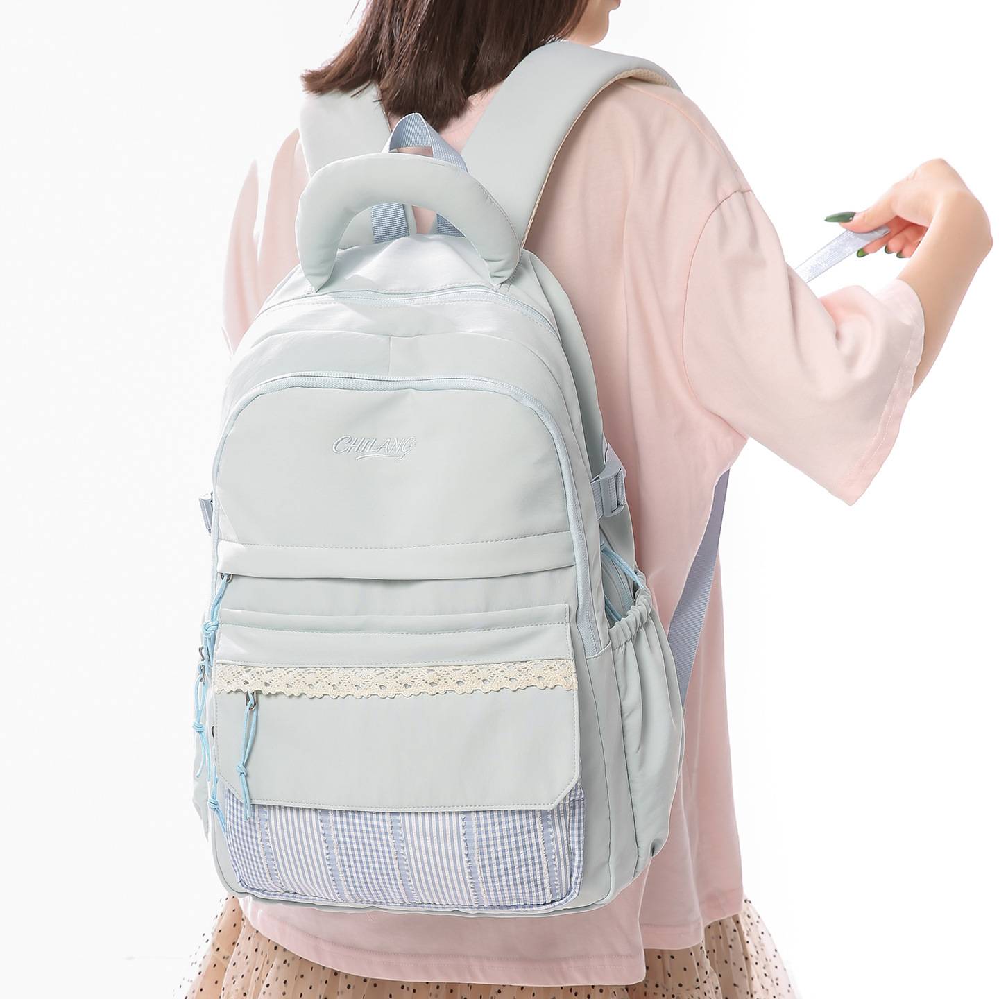 专柜品牌新款双肩包韩版高中学生学院风书包女潮流时尚原宿休闲大