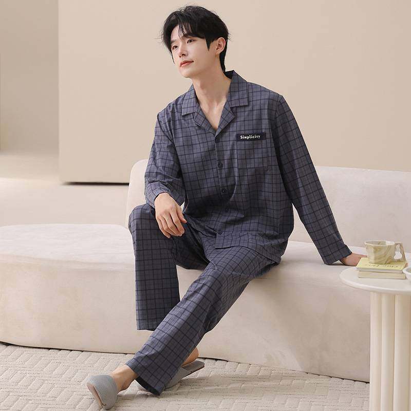 官方品牌睡衣男士春秋款纯棉长袖男款秋季薄款休闲加大码秋冬高级
