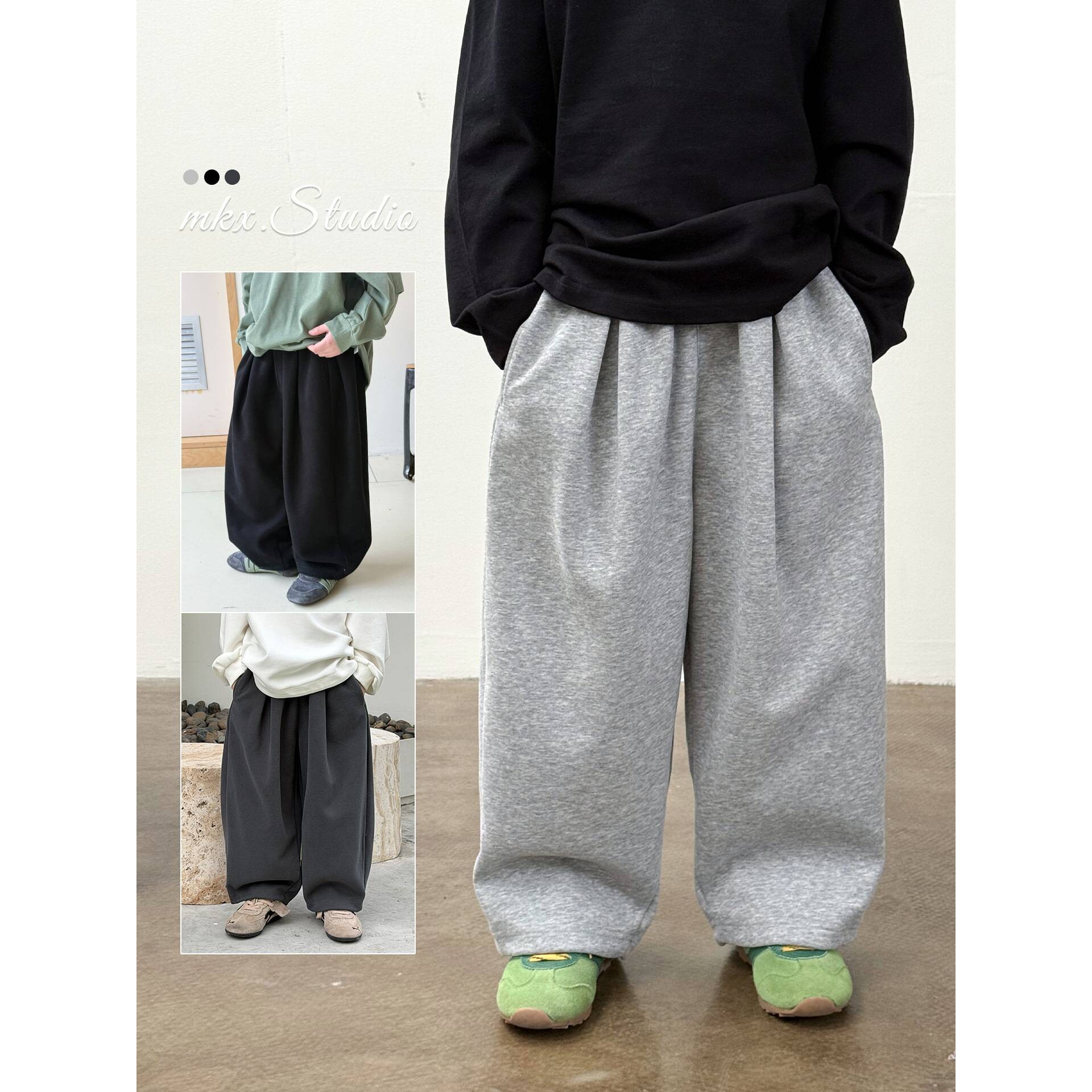 官方品牌男童裤子儿童运动裤春秋款2026春季童装中大童宽松直筒垂