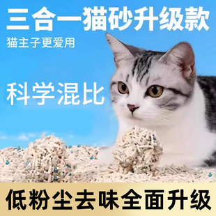 猫砂混合猫砂去味吸水结团10斤大袋除臭低尘豆腐渣猫砂活性炭砂20