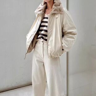 保真设计师买手店~ED2025冬季新款正反双面穿毛绒派克外套