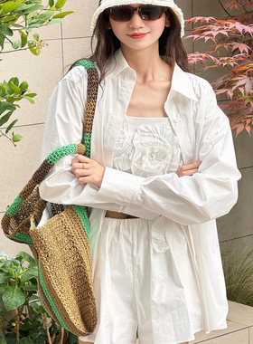 保真设计师款~REVA2025夏白色立体花三件套装RL32403349