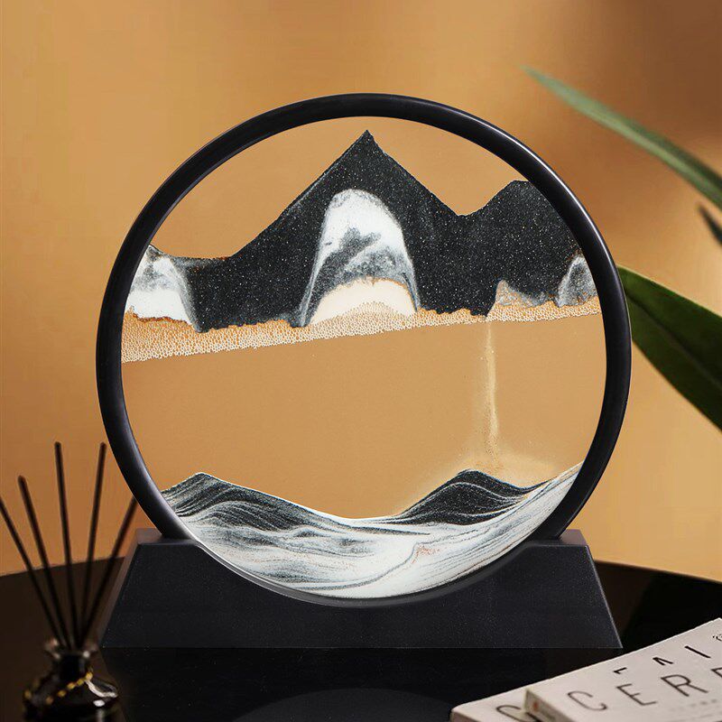 速发创意流沙画沙漏摆件生压办公室好物桌面日饰品解装向之