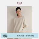 羊织道飞机餐 羊绒衫 女100%山羊绒宽松套头春款 毛衣纯色针织衫