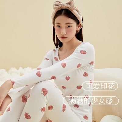 秋衣秋裤女士纯棉套装薄款内穿打底全棉毛衫大码保暖内衣裤内穿