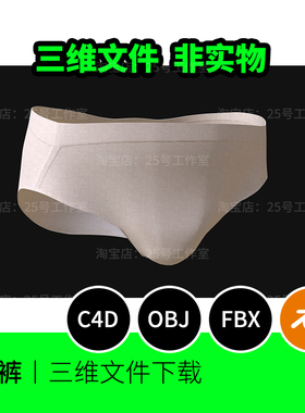 三角内裤底裤女士3D模型blender建模C4D素材OBJ三维文件1476