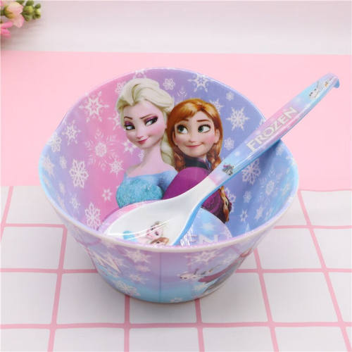 健必爱公主碗勺套装艾莎儿童碗冰雪奇缘女童餐具筷子宝宝爱沙吃饭