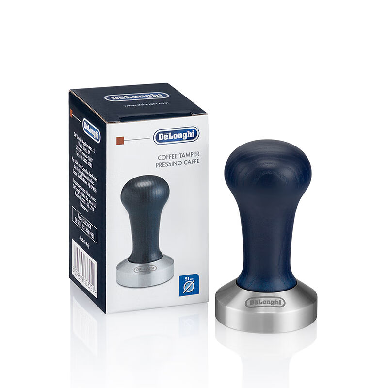 德龙不锈钢咖啡压粉器半自动咖啡机压粉锤蓝色