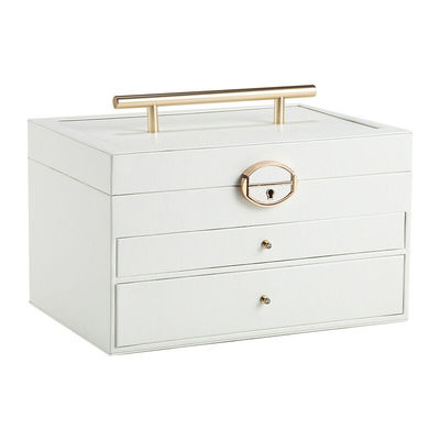 CASEGRACE首饰盒镜子多层便携带锁大容量珠宝箱饰品收纳盒【下单