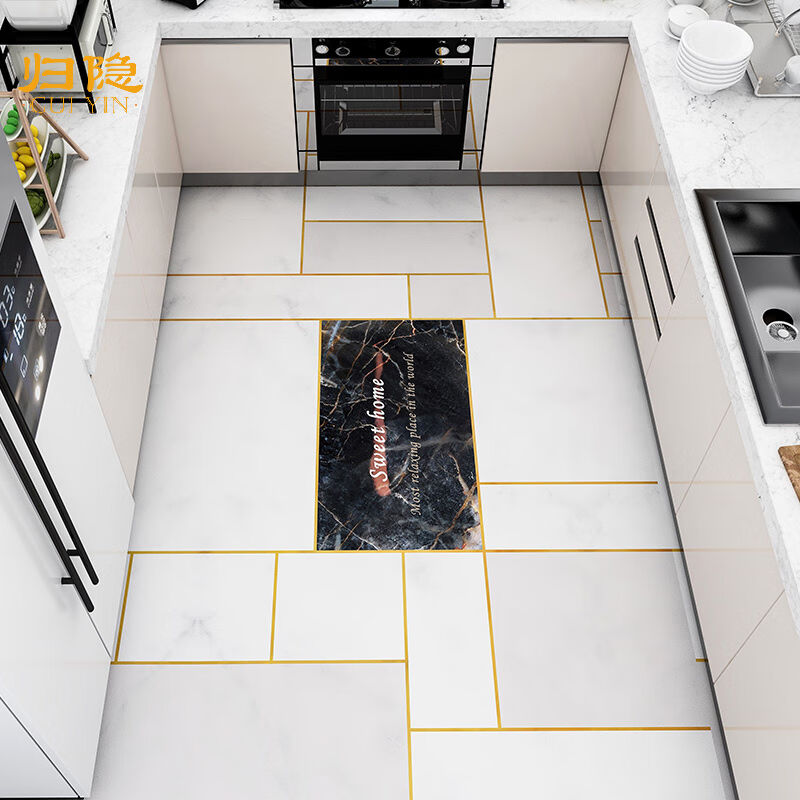 厨房地垫满铺大面积防滑耐脏防水防油可擦免洗pvc阳台入户门垫子P