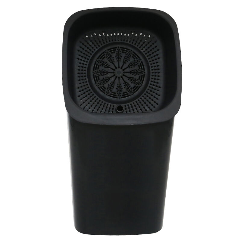 益美得FW1288过滤桶塑料废水桶过滤垃圾筒茶水桶茶渣桶黑色大号方