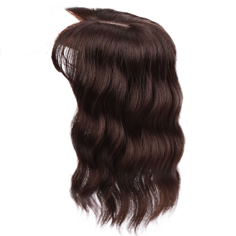 网红假发片刘海假发贴片女头顶补发遮白发无痕水波纹自然卷发35CM