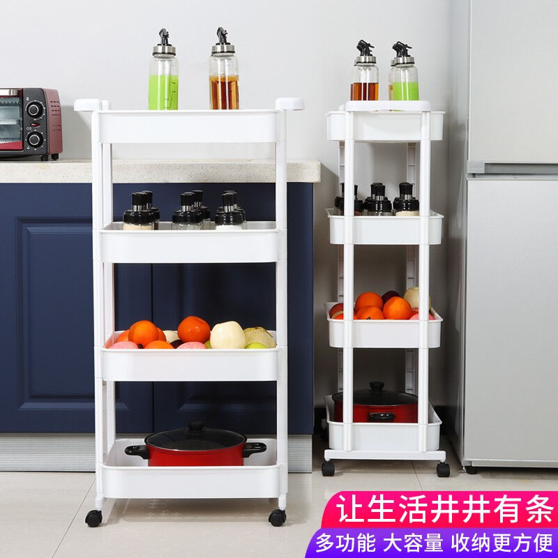访客置物架厨房落地多层小推车蔬菜收纳储物层架菜架子可移动零食