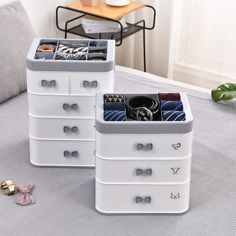 侑家良品抽屉式内衣收纳盒家用分格收纳柜文胸内裤袜子整理箱三层