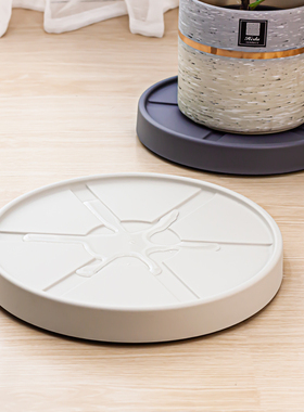 透气花盆托盘带轮加厚塑料底盘垫底座可移动万向轮滑轮接水盘圆形