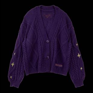 Knitted sweater jacket秋冬开衫女气质欧美蝙蝠翼针织毛衣外套