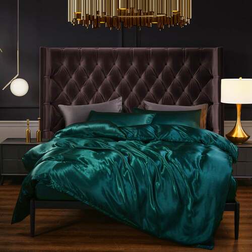 satin silk bedding set 3: duvet cover+pillowcases 床上三件套