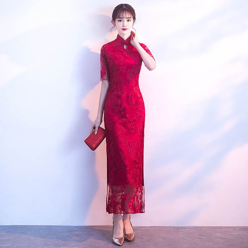 红色新娘敬酒服旗袍2023新款旗袍