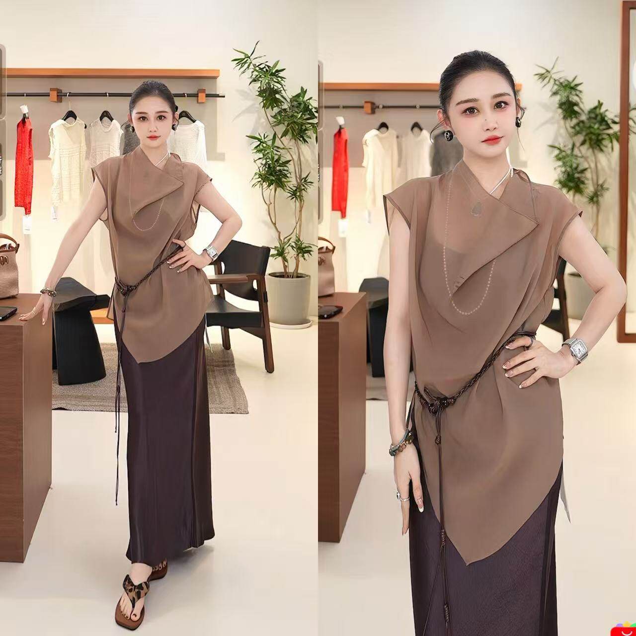 【粉红粉丝专享】 IFAY1114 荡领无袖上衣