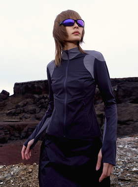 UPON PRO 都市线 秋季新品撞色小立领弧线剪裁修身外套