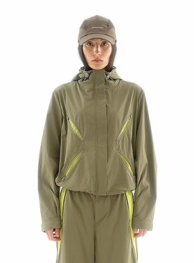 【26春新品】UPONPRO初芽绿连帽外套短款防护立领初春夹克上衣