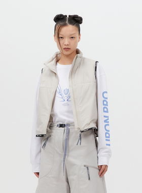 UPON PRO时尚运动收腰抽绳设计刺绣马甲女