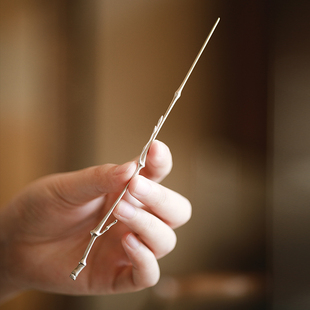 拾七纯银茶针 茶道配件手工茶道零配茶席美物雅致茶器 茶拨中式