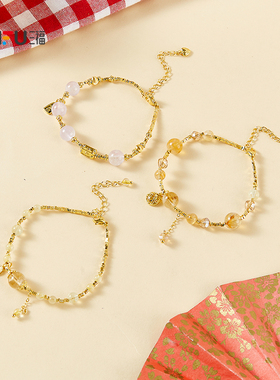 三福手作新春喜乐手链单条 中式氛围首饰手饰配饰链条852174