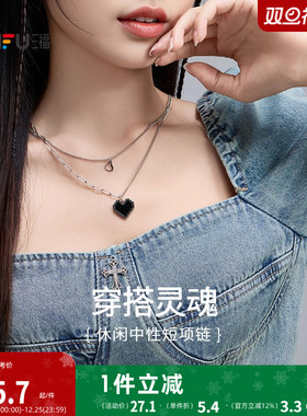 三福休闲中性短项链单条 时尚潮流设计感装饰首饰链 843527