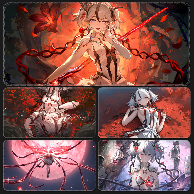 鸣潮椿鼠标垫超大动漫二次元电脑键盘垫护腕电竞游戏书桌垫滑鼠垫