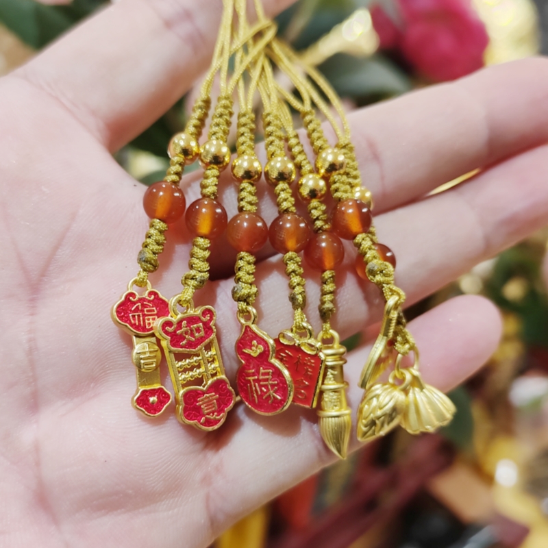 合金彩绘如意算盘扫把文昌笔葫芦