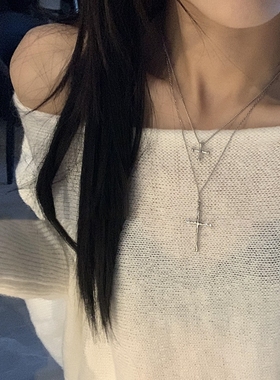 十字架项链叠戴项链时尚基础款甜酷辣妹颈链百搭冷淡风高颜值配饰