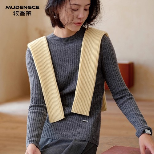 【明星同款】修身加绒羊绒衫女