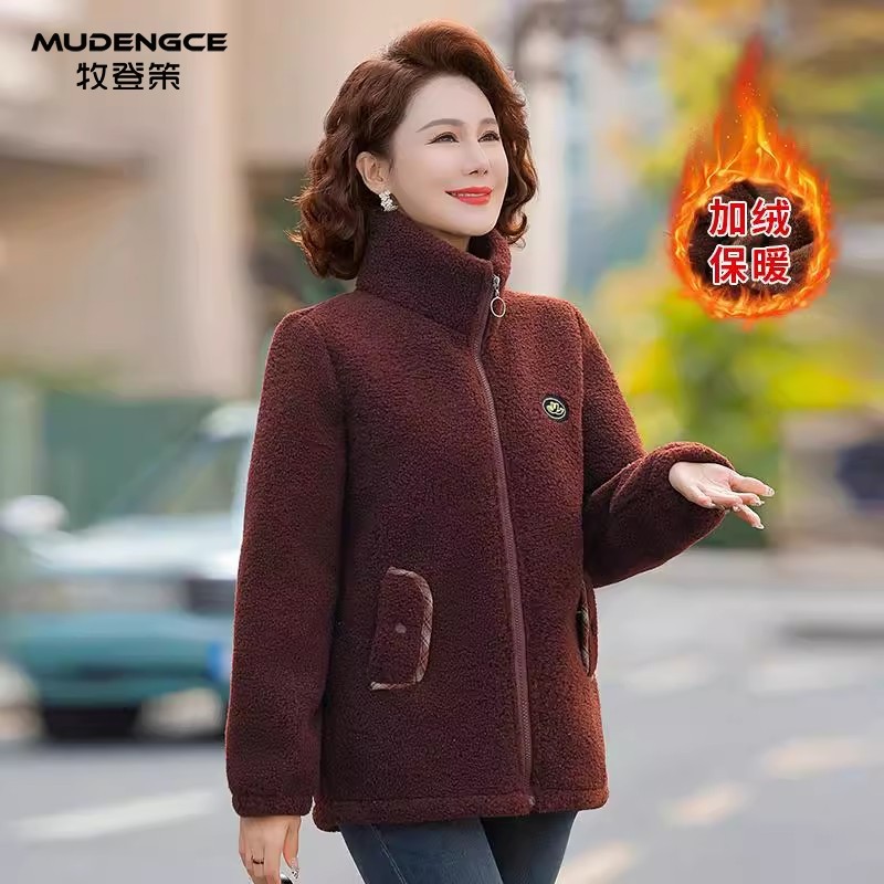 气质颗粒绒外套女保暖减龄修身