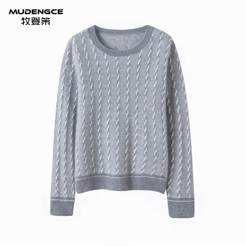 【明星同款】圆领减龄羊绒衫女