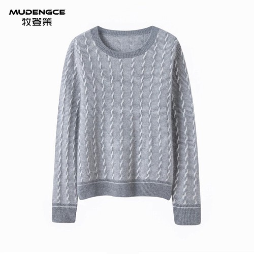 【明星同款】圆领减龄羊绒衫女