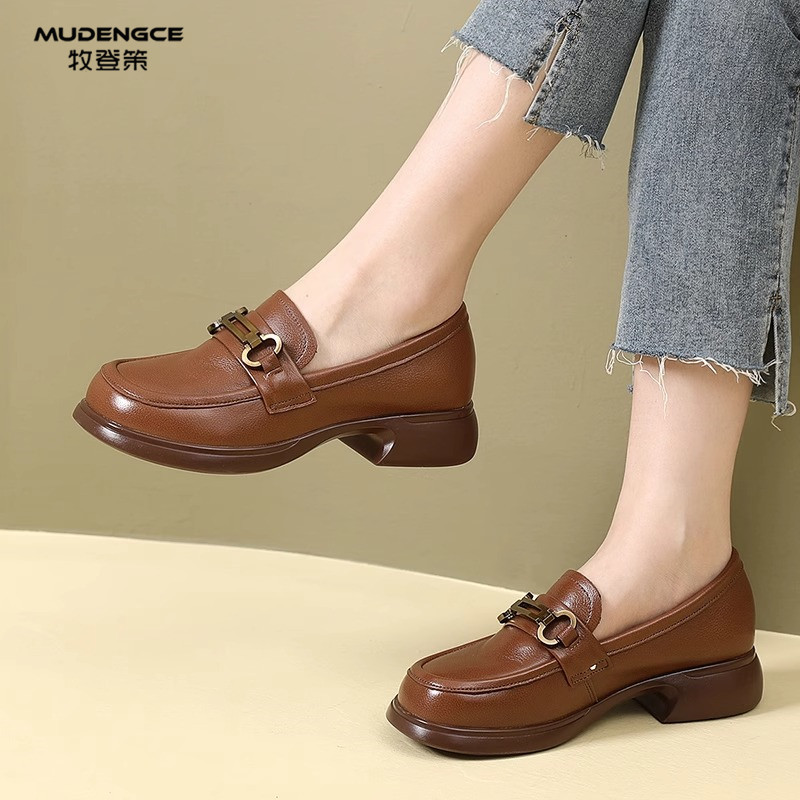 复古英伦风乐福鞋女2025春季新款软底防滑小皮鞋休闲舒适一脚蹬