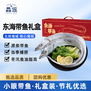 鱻谣东海带鱼礼盒3kg特大小眼带鱼鲜冻年货礼盒送礼刀鱼带鱼段