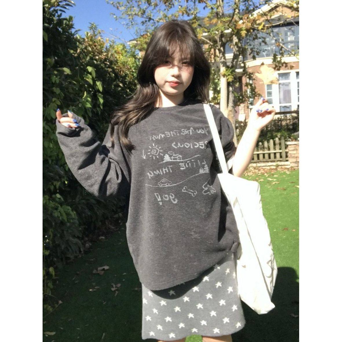 穿这件!!【松弛长袖】韩系校园风长袖t恤女INS超火秋冬保暖上衣服,女装/女士精品,T恤,淘宝优惠券,粉丝福利购,淘宝优惠卷