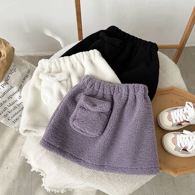 摇粒绒松紧半身裙2025新款秋冬加厚时尚简约显瘦气质a字短裙裙子