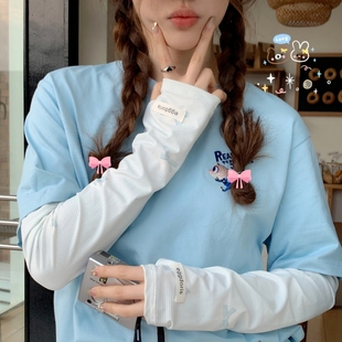 冰爽袖 时尚 女款 套防紫外线夏季 网红冰丝手套 防晒袖 蝴蝶2024新款